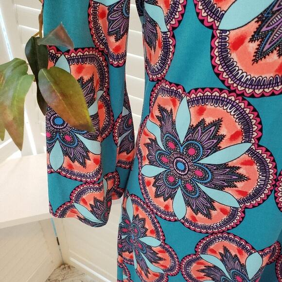 NICOLE BY NICOLE MILLER MOD TURQUOISE PURPLE DRESS - Picture 2 of 6